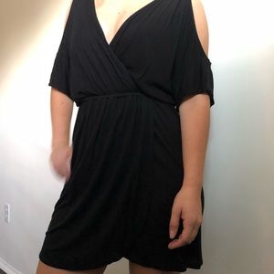 Cold shoulder wrap dress